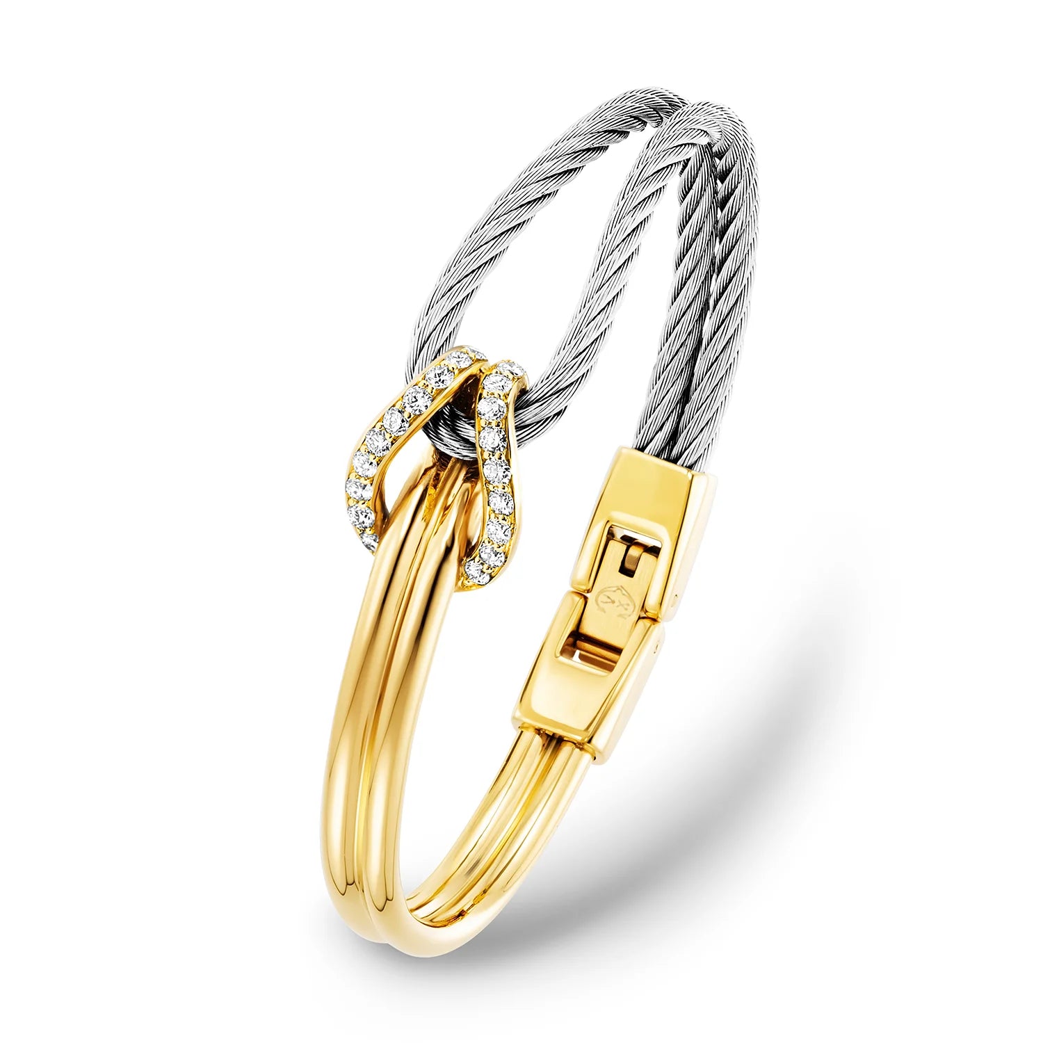 Acier_Or 18KT avec 22 diamants 0.73ct