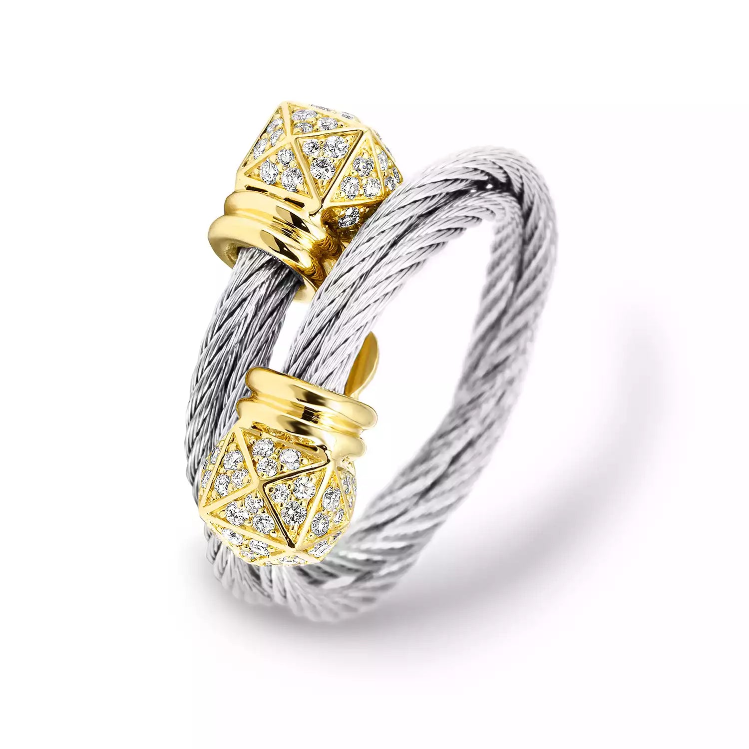 Acier_Or 18KT avec 120 diamants 0.57ct