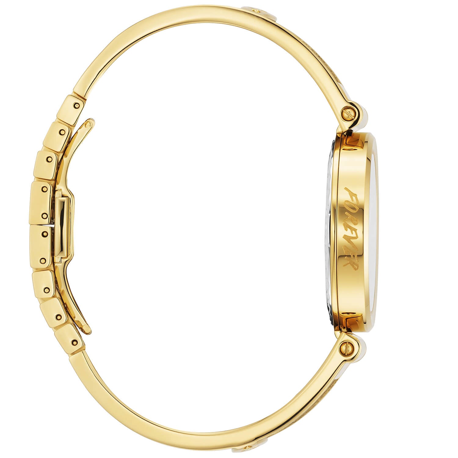 FOREVER YOURS, 32MM, CALIBRE QUARTZ, NACRE AVEC CADRAN 12 DIAMANTS, BEZEL PVD OR JAUNE, BRACELET CABLE ACIER - Charriol Geneve - Montres