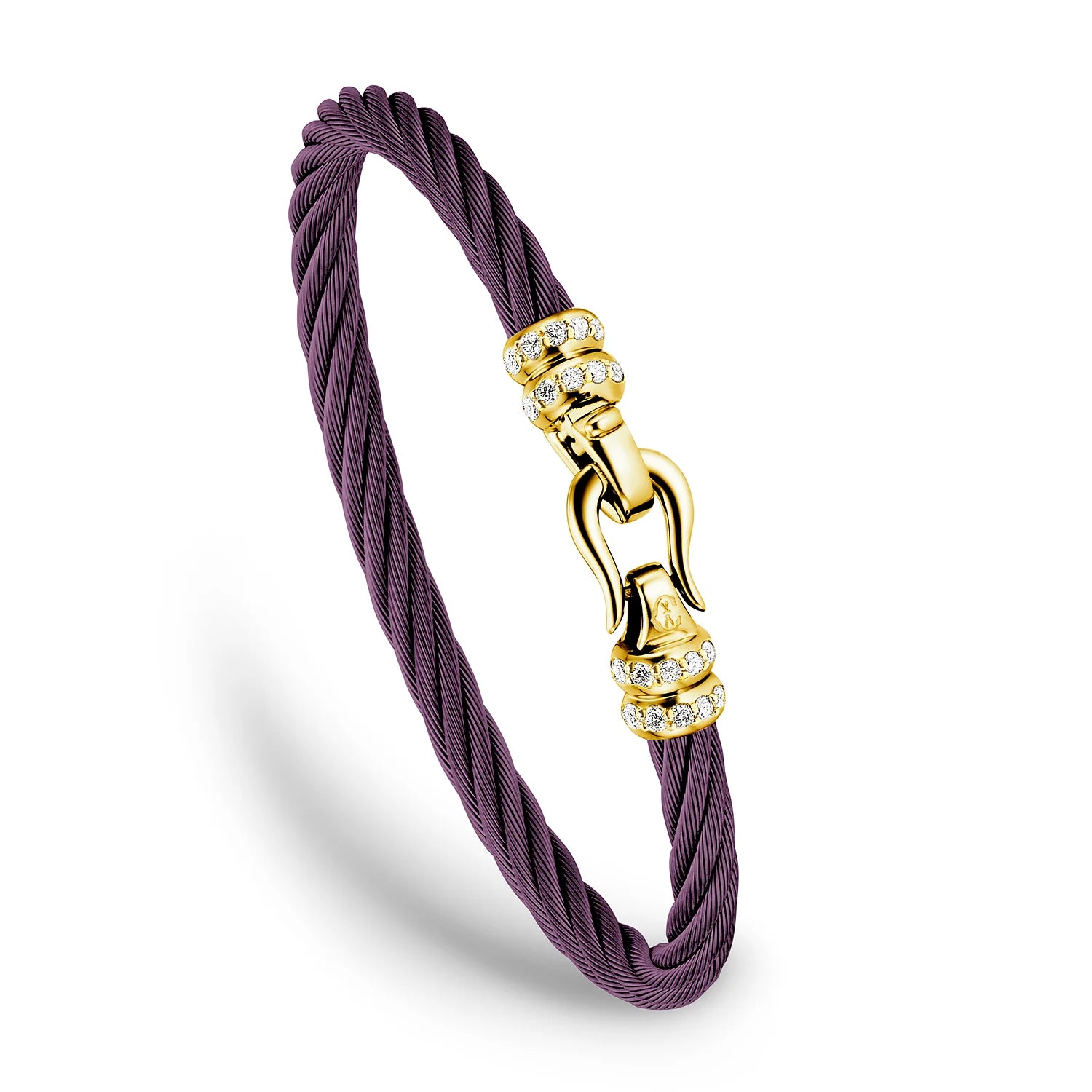 Or violet 18KT avec 24 diamants 0.36ct