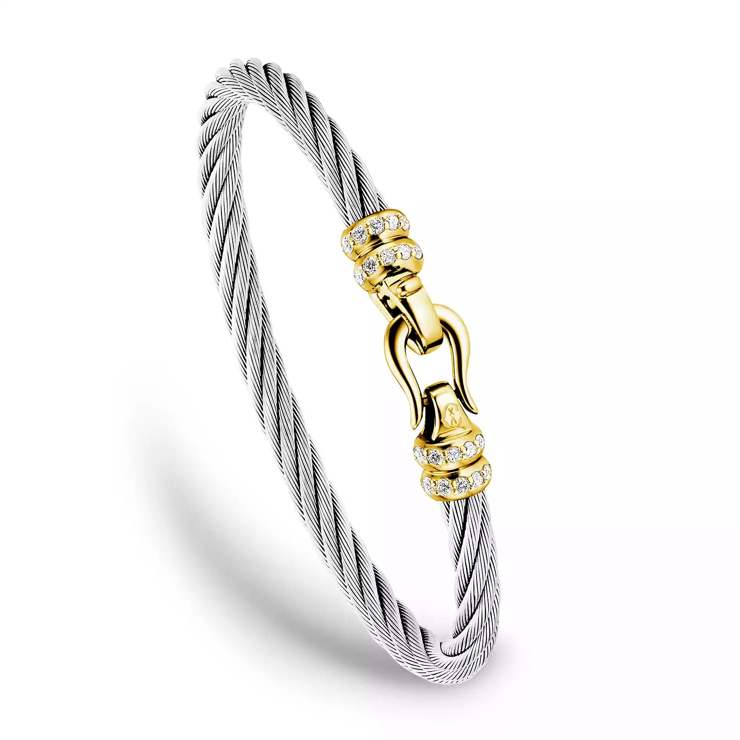 Acier_Or 18KT avec 24 diamants 0.36ct