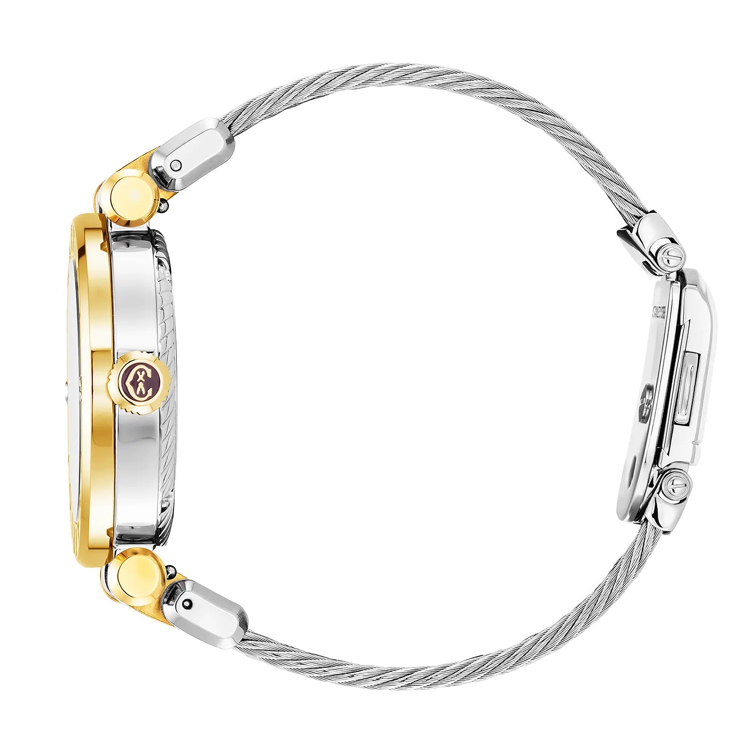 NAVIGATOR CRUISE, 36MM, QUARTZ CALIBRE, MOTHER-OF-PEARL WITH 10 DIAMONDS DIAL, "CHARRIOL CHARRIOL" BEZEL, STEEL CABLE INTERCHANGEABLE BRACELET - Charriol Geneve - Watch