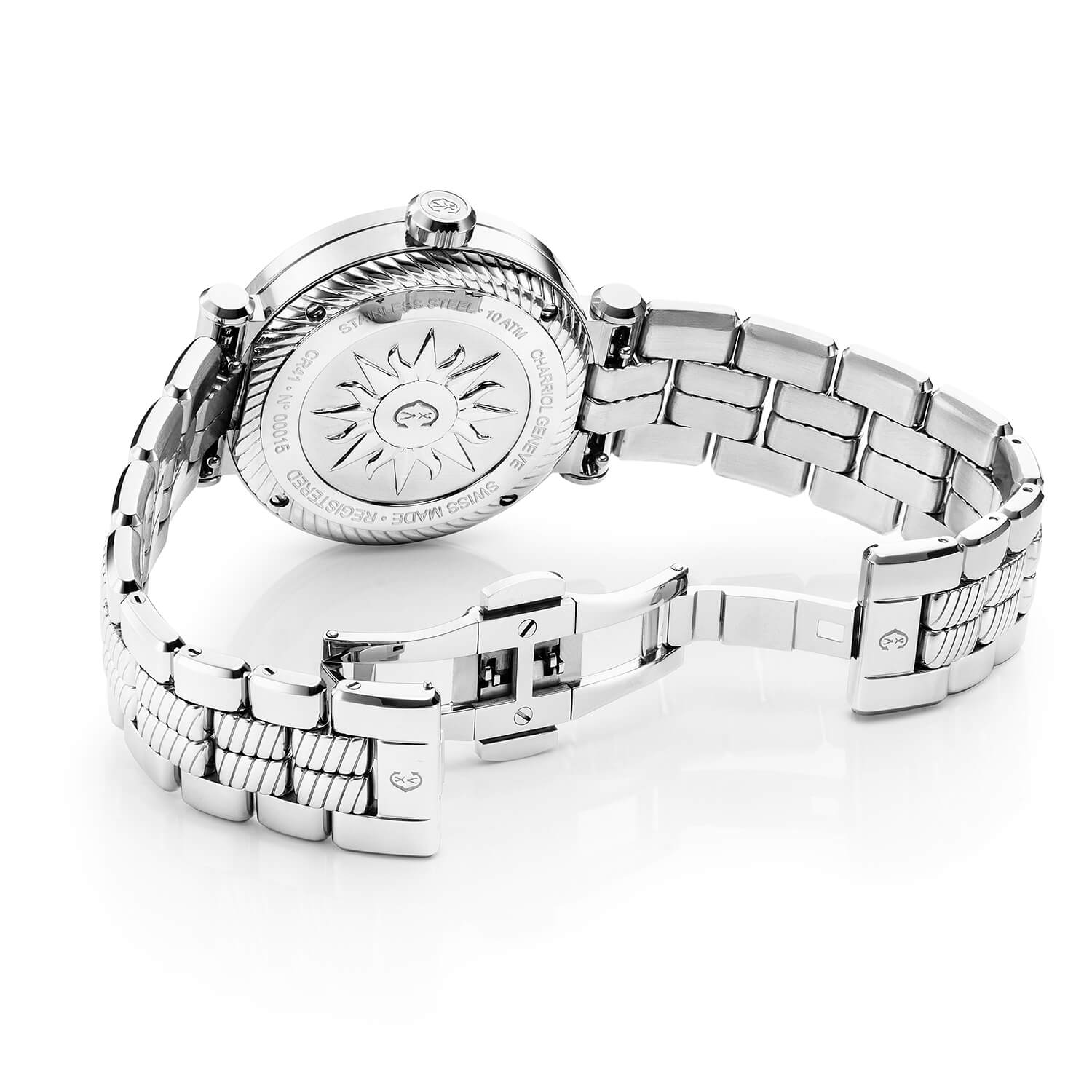 NAVIGATOR CRUISE41MM, CALIBRE AUTOMATIQUE, CADRAN BLANC, "CHARRIOL CHARRIOL " BEZEL, BRACELET INTERCHANGEABLE EN ACIER - Charriol Geneve - Montres