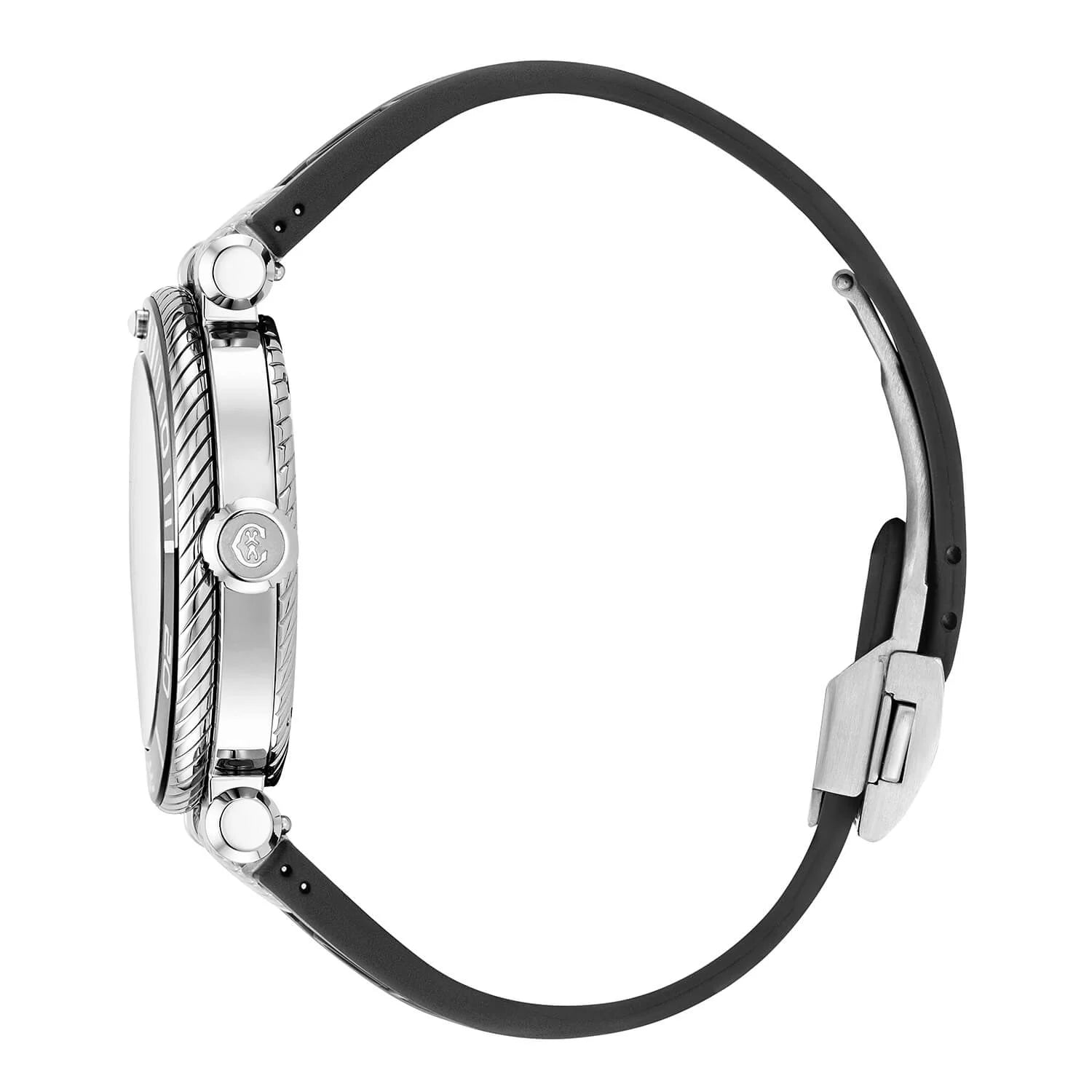 NAVIGATOR SURF, 41MM, CALIBRE AUTOMATIQUE, CADRAN LUMINOVA NOIR ET ARGENT, BAGUE UNIDIRECTIONNELLE NOIR ET ARGENT, BRACELET INTERCHANGEABLE EN CAOUTCHOUC NOIR - © 2024 Charriol - Montre