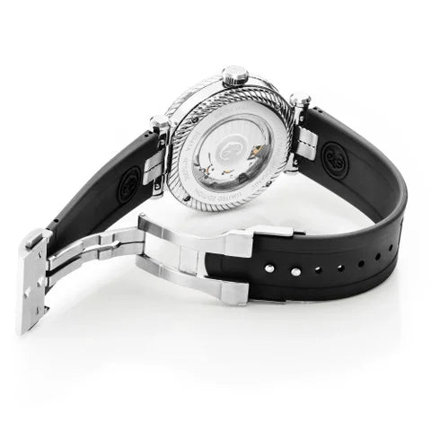 NAVIGATOR SURF GMT, 41MM, CALIBRE AUTOMATIQUE, CADRAN NOIR, ZONE 6 SCREWS, BRACELET INTERCHANGEABLE EN CAOUTCHOUC NOIR, Edition limitée x @time_mechanic - Charriol Geneve - Montre