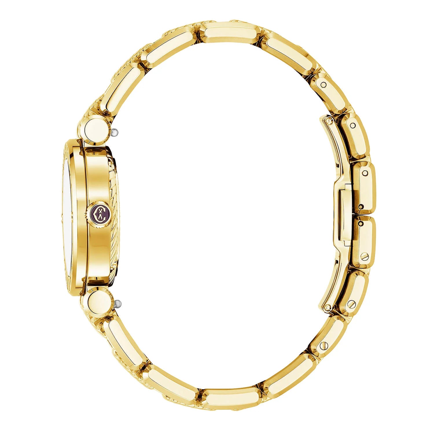 NAVIGATOR CRUISE, 28MM, QUARTZ CALIBRE, WHITE MOTHER-OF-PEARL WITH 12 ROMAN FIGURES DIAL, STEEL YELLOW GOLD PVD "CHARRIOL CHARRIOL" WITH 2 SCREWS BEZEL, METAL YELLOW GOLD PVD INTERCHANGEABLE BRACELET - © 2024 Charriol - Watch