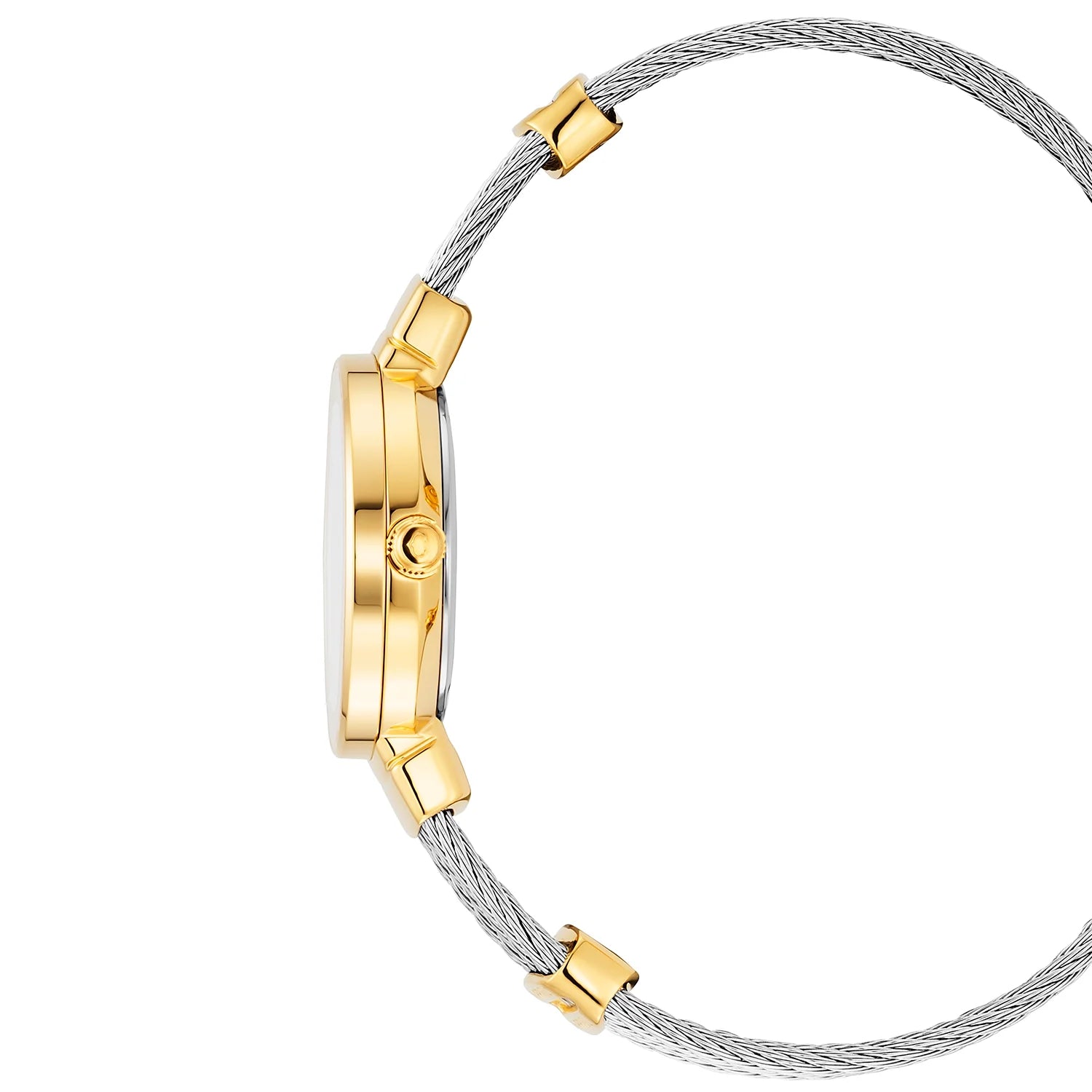 ST TROPEZCALIBRE QUARTZ, CADRAN NACRE, PVD OR JAUNE, BRACELET CABLE ACIER - Charriol Geneve - Montres