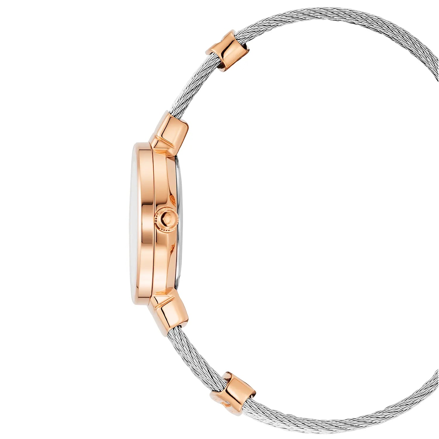 ST TROPEZCALIBRE QUARTZ, CADRAN NACRE, PVD OR ROSE, BRACELET CABLE ACIER - Charriol Geneve - Montres