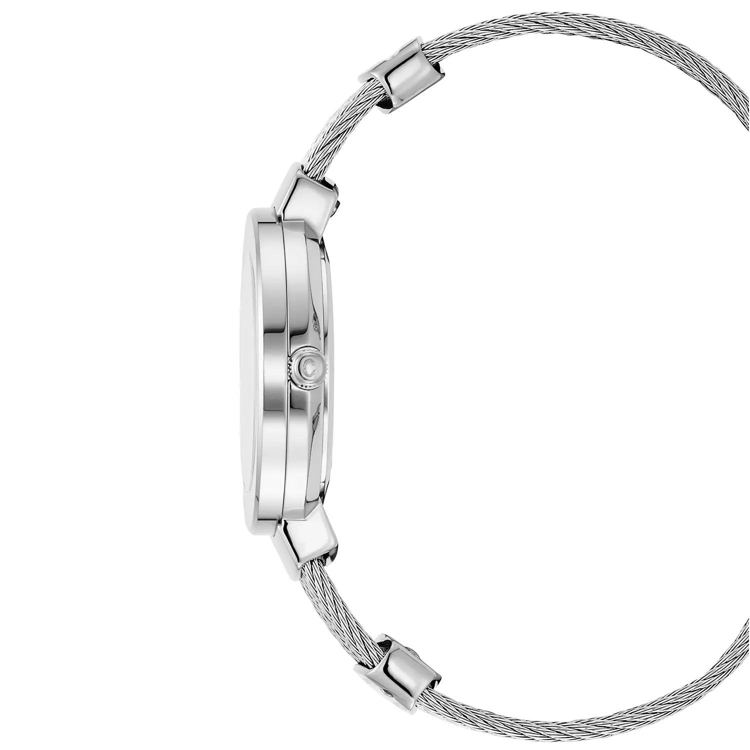 ST TROPEZ30MM, CALIBRE QUARTZ, CADRAN NACRE, BEZEL "CHARRIOL CHARRIOL ", BRACELET CABLE ACIER - Charriol Geneve - Montres