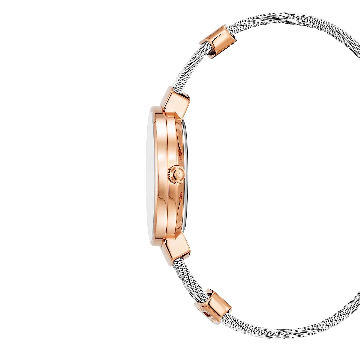 ST TROPEZ30MM, CALIBRE QUARTZ, NACRE AVEC DIAMANT 10 DIAMANTS, BEZEL NACRE, BRACELET CABLE ACIER - Charriol Geneve - Montres