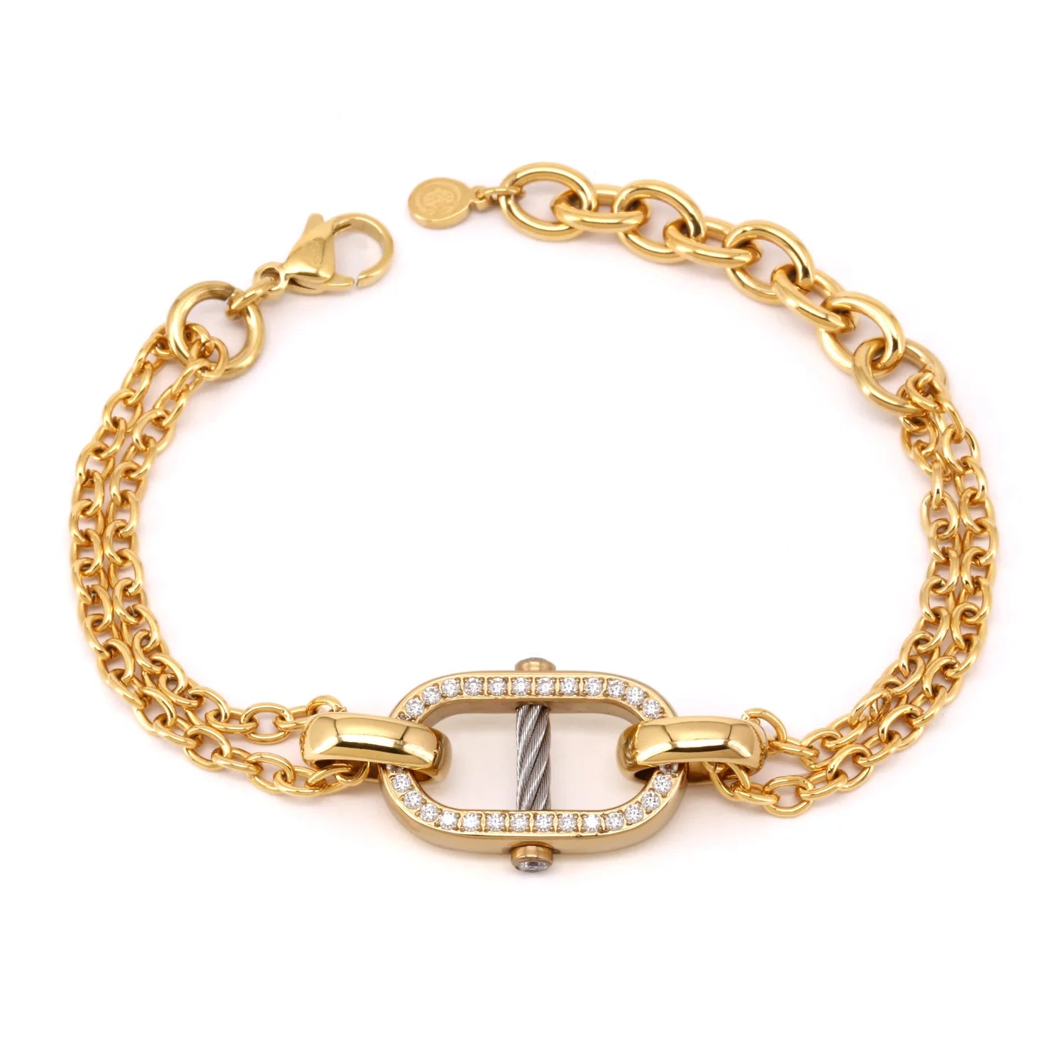 Acier_Lien or jaune avec 34 zirconias