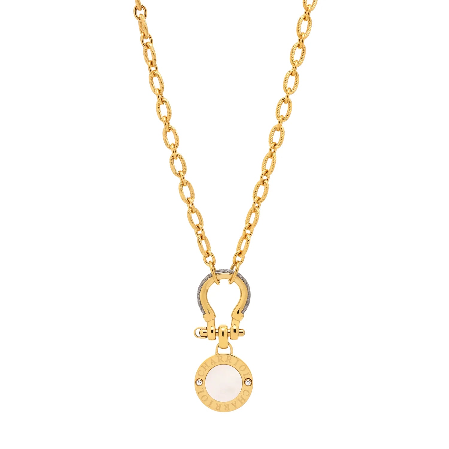 Steel_Yellow Gold with 2 Zirconias_50cm to 55cm