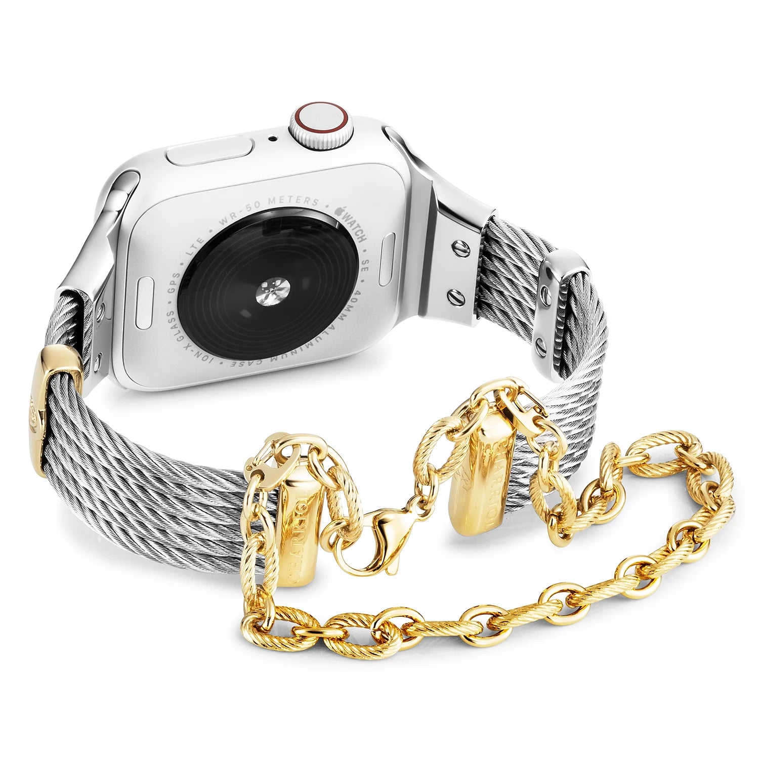 Acier avec décors en or jaune_poignet 16cm