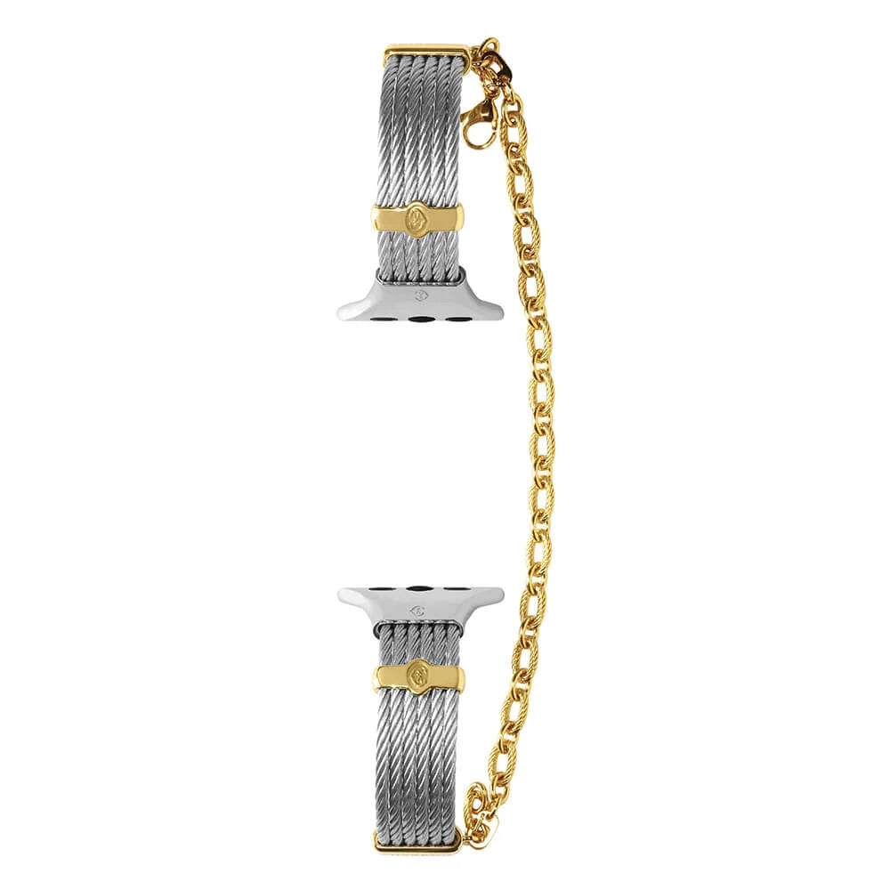 Acier avec décors en or jaune_poignet 18cm