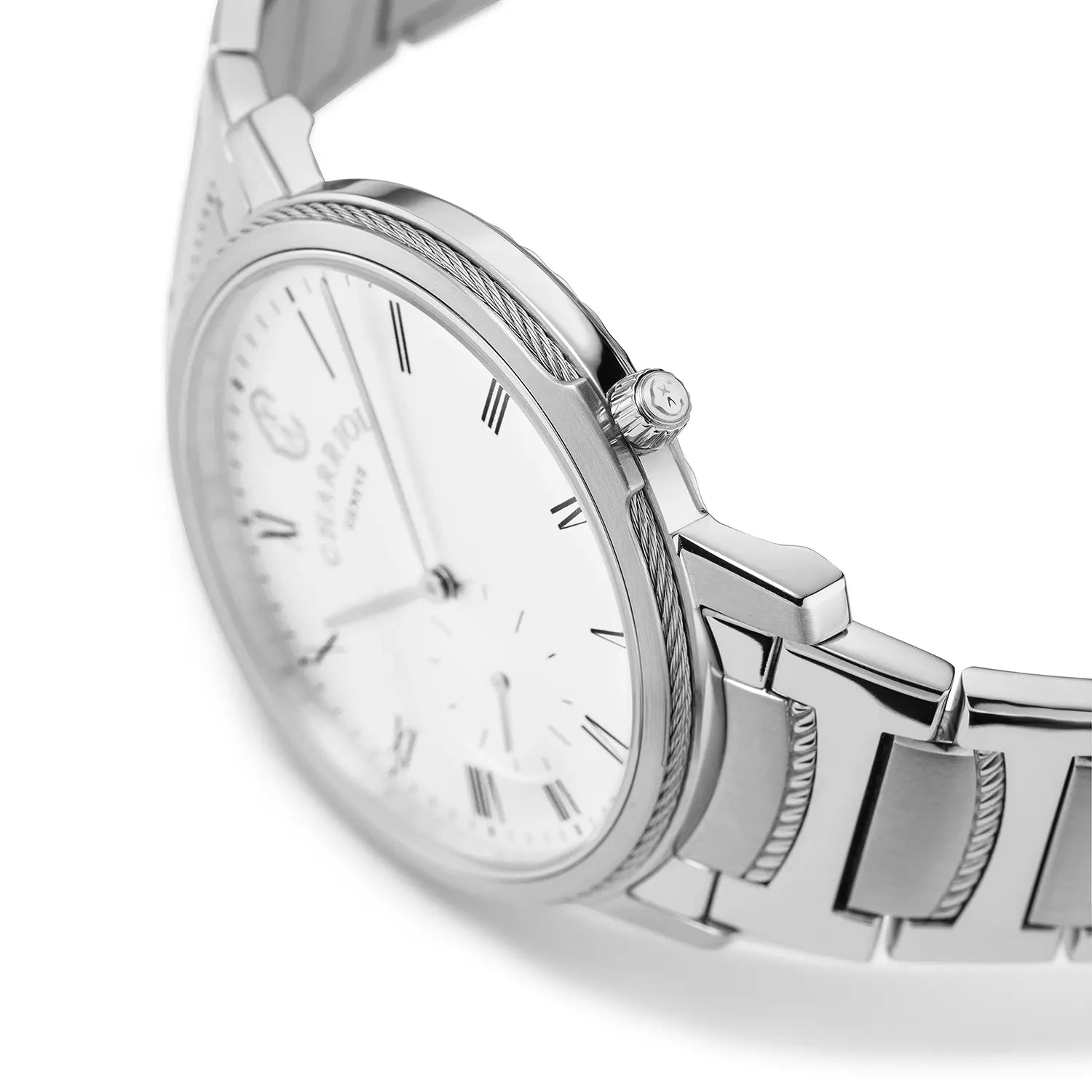 CELTIC LEGACY40MM, CALIBRE QUARTZ, CADRAN BLANC, ZONE ACIER, BRACELET ACIER - Charriol Geneve - Montres