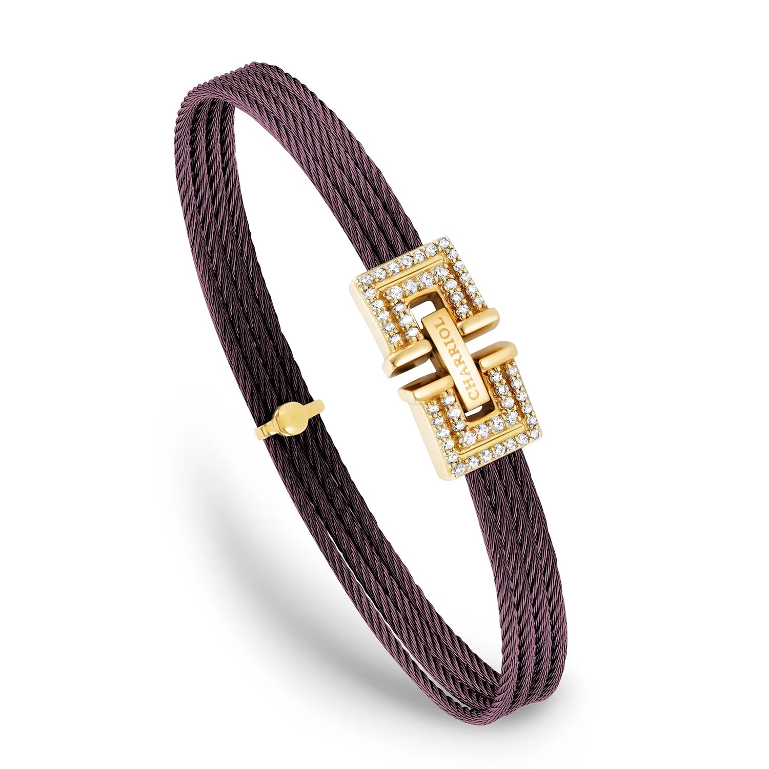 Or violet 18KT avec 54 diamants 0.43ct