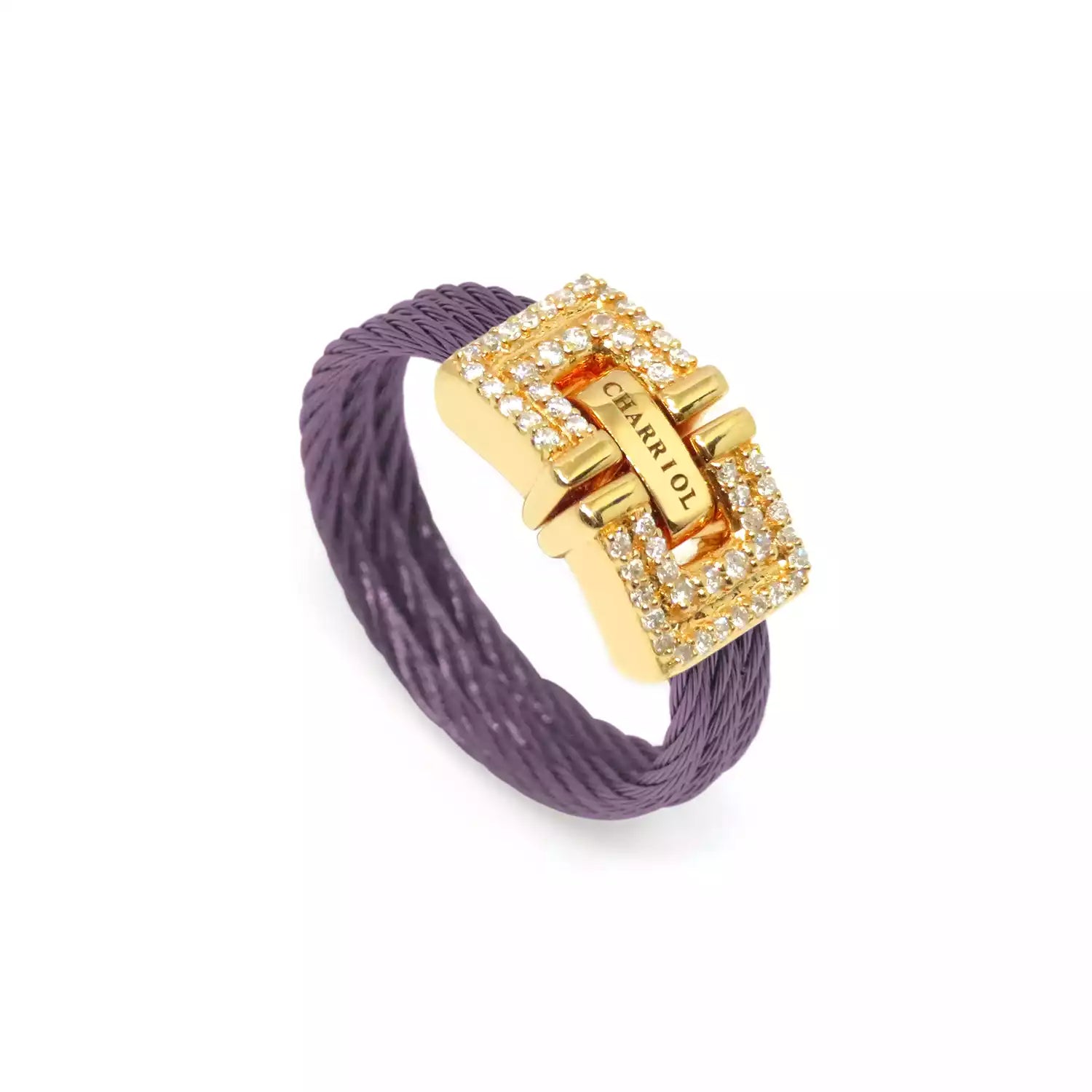 Or violet 18KT avec 54 diamants 0.21ct