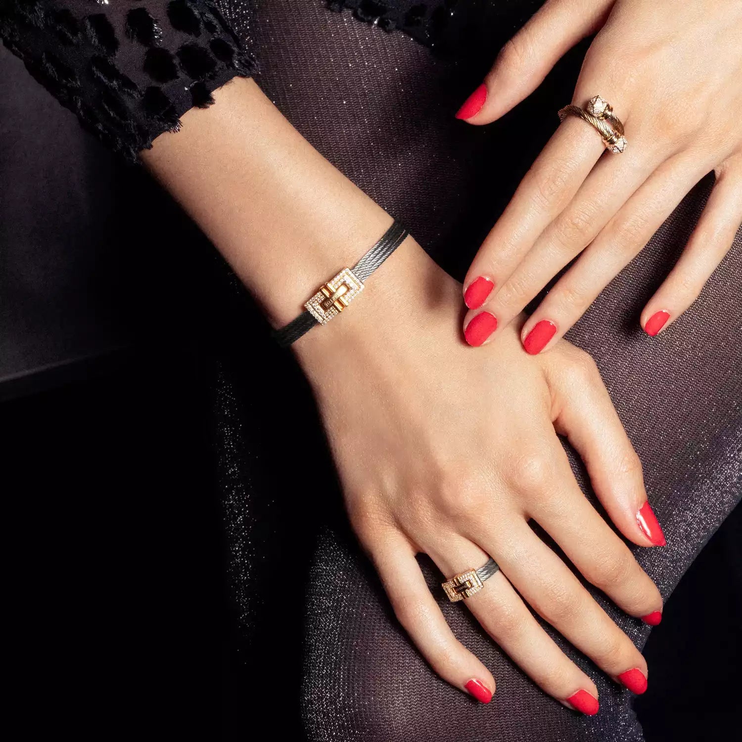 Acier_Or 18KT avec 54 diamants 0.21ct