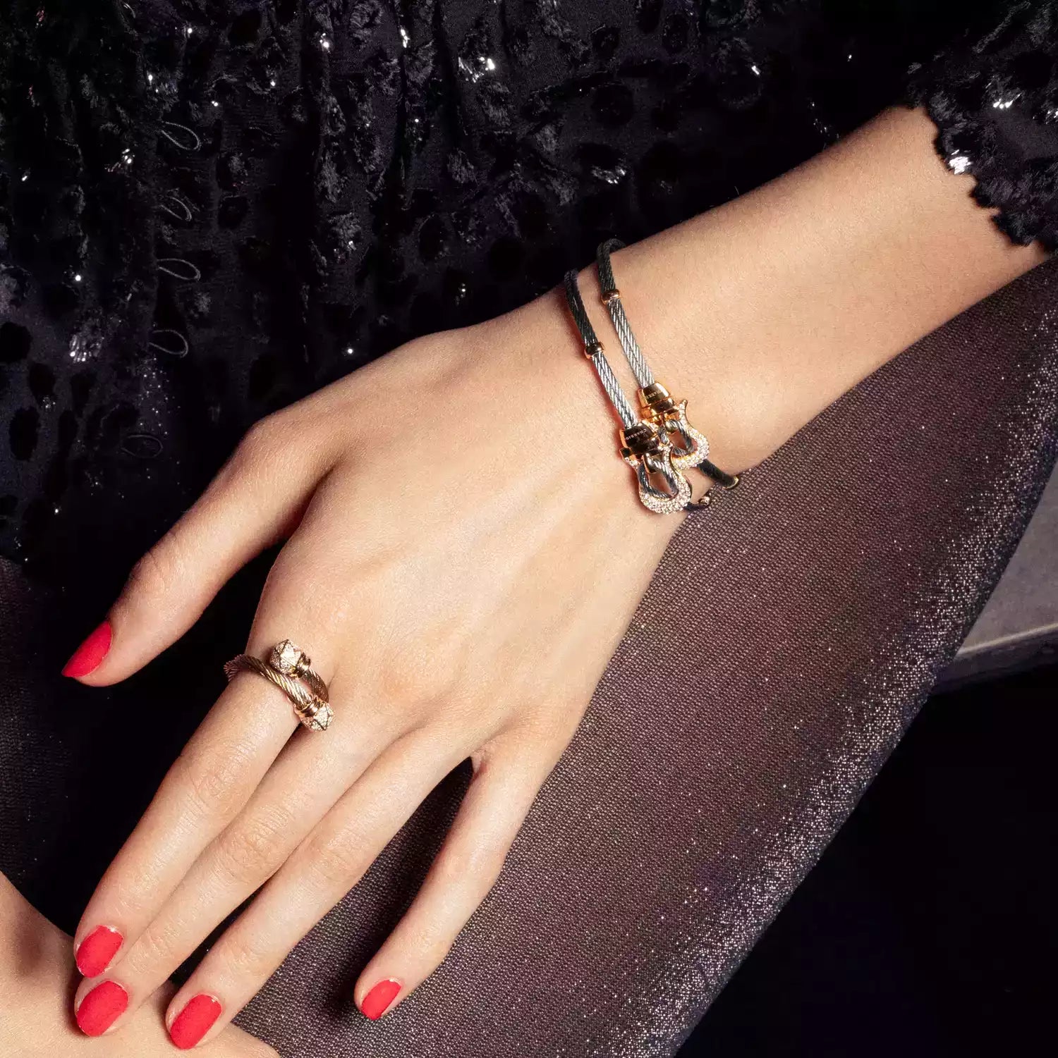 Acier_Or 18KT avec 40 diamants 0.29ct