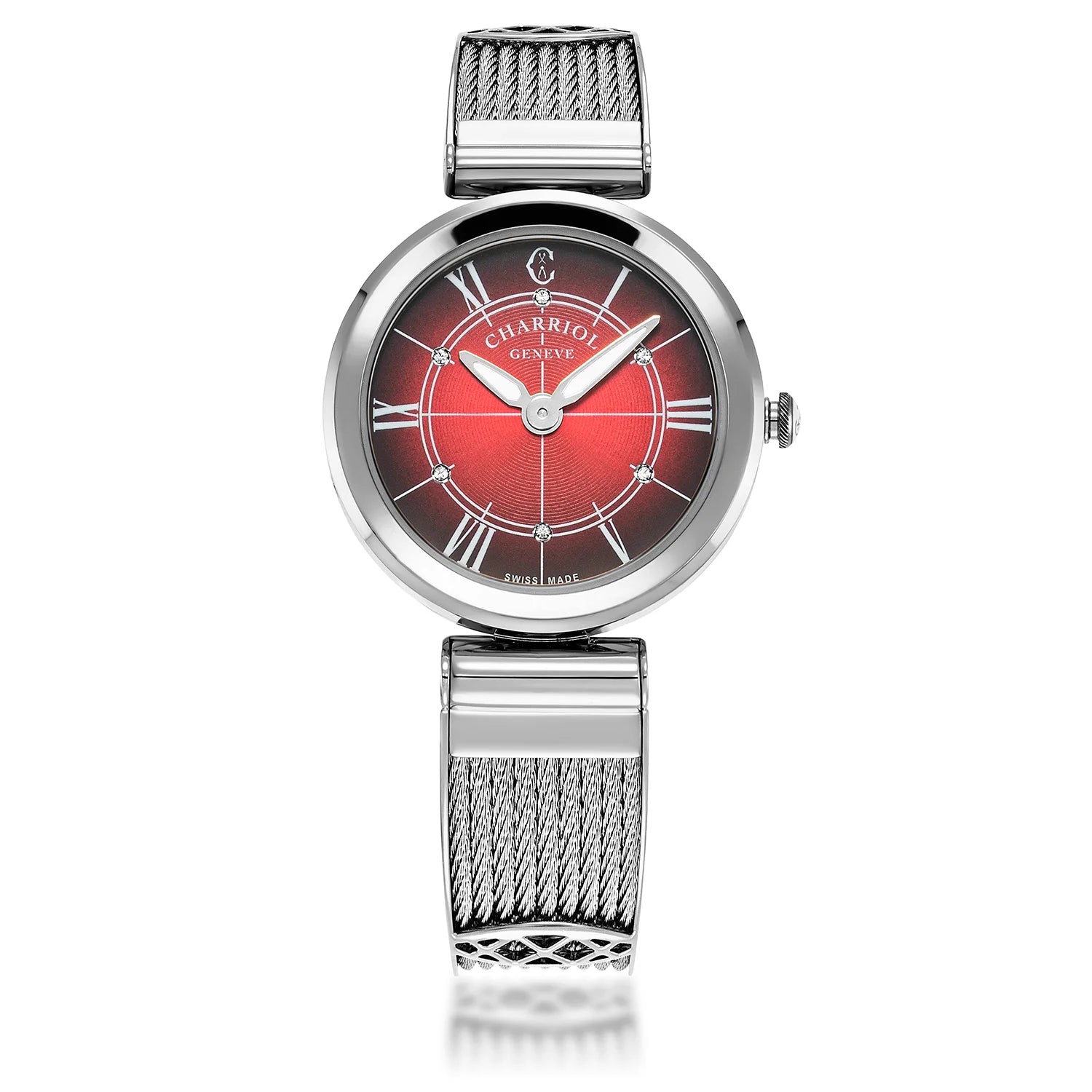 Forever Montre Rouge et Acier - Charriol Geneve - Montre