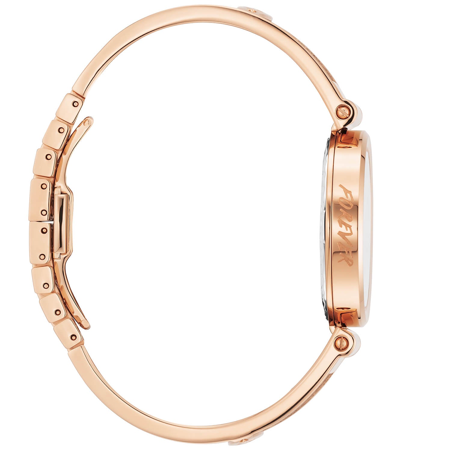 FOREVER YOURS, 32MM, CALIBRE QUARTZ, NACRE AVEC CADRAN 12 DIAMANTS, BEZEL PVD OR ROSE, BRACELET CABLE ACIER - Charriol Geneve - Montres