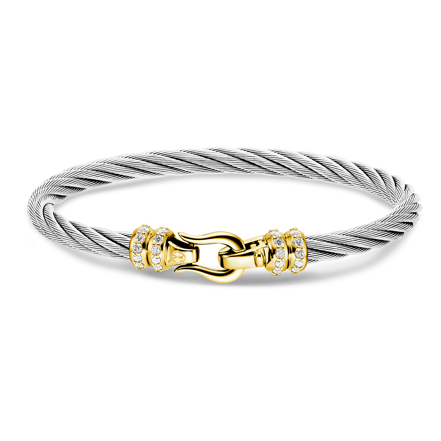 Acier_Or 18KT avec 24 diamants 0.36ct