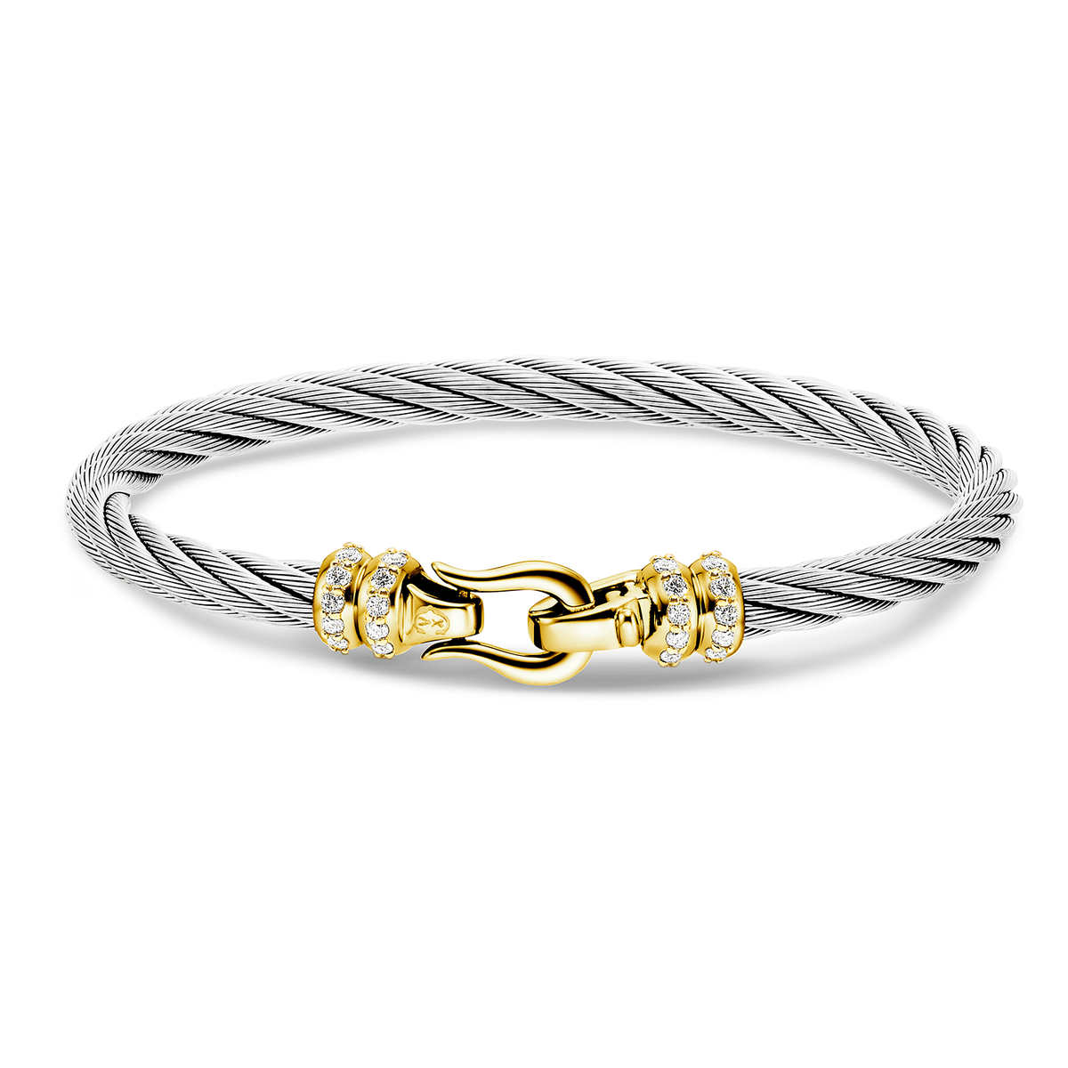 Acier_Or 18KT avec 24 diamants 0.36ct