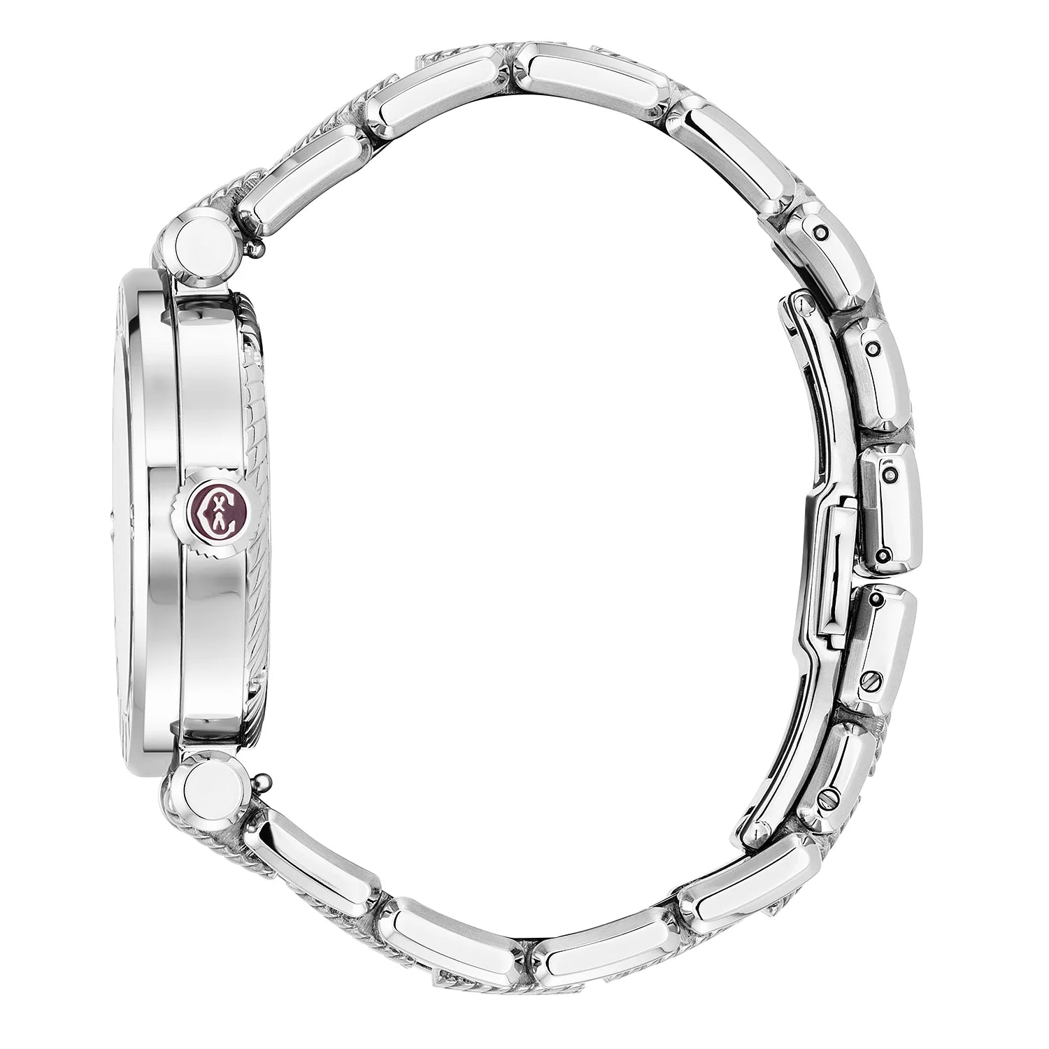 St Tropez Cruise Montre automatique 36mm Bracelet gris clair, lunette gris clair & 2 vis et cadran MOP blanc - Charriol Geneve - Montre