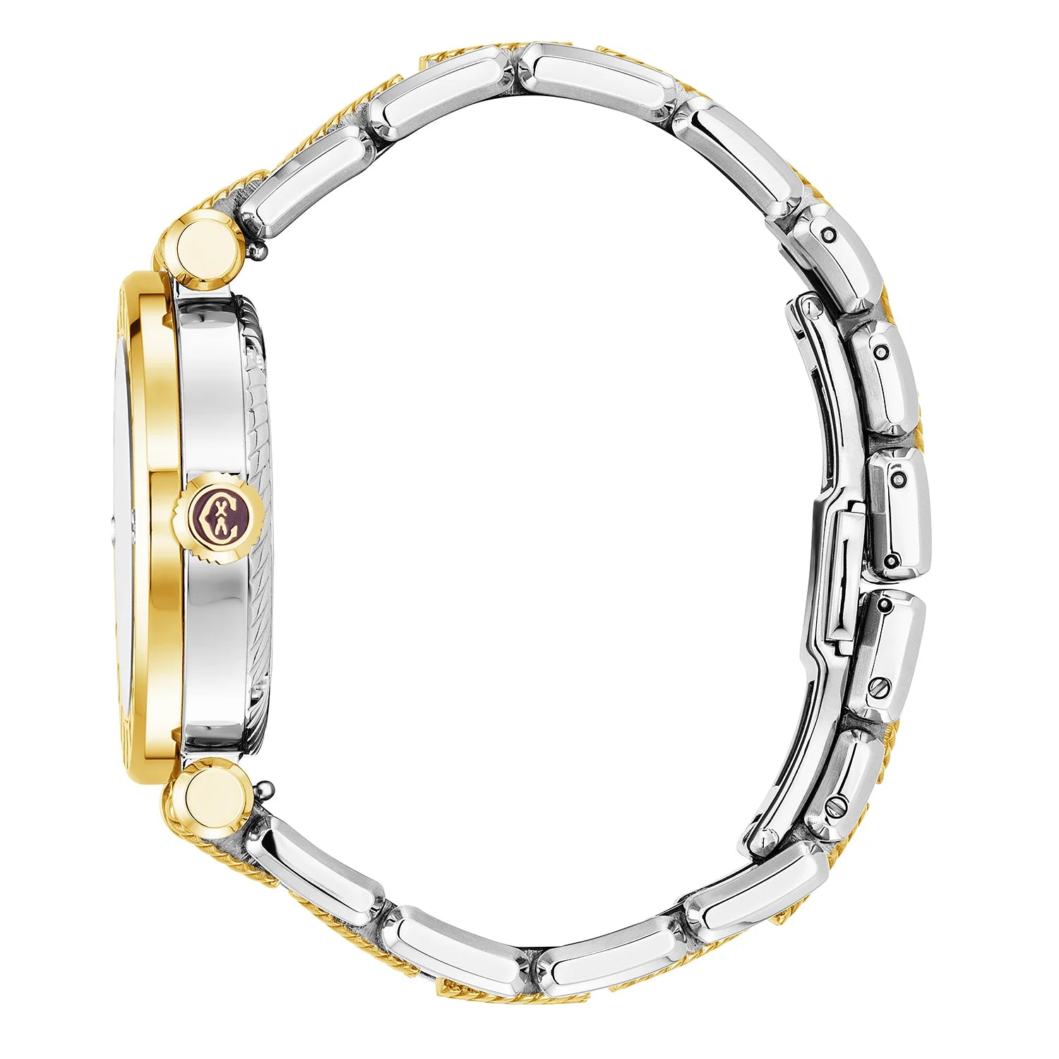 NAVIGATOR CRUISE36MM, CALIBRE QUARTZ, NACRE AVEC DIAMANT 10, BAGUE "CHARRIOL CHARRIOL ", BRACELET INTERCHANGEABLE BICOLORE - Charriol Geneve - Montres