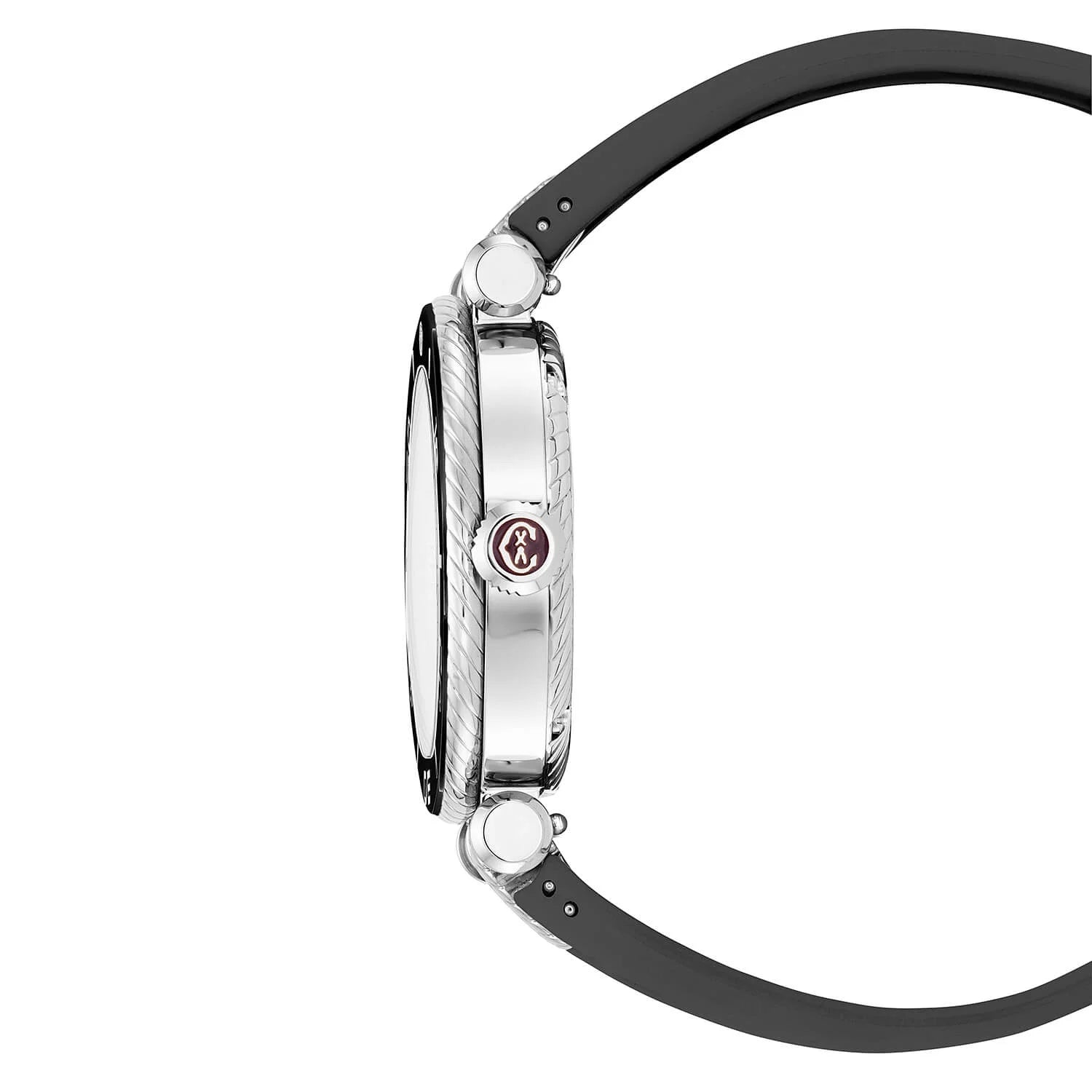 NAVIGATOR SURF, 36MM, CALIBRE AUTOMATIQUE, NOIR AVEC 1 DIAMANT, CADRAN PURPLE, BRACELET INTERCHANGEABLE EN CAOUTCHOUC NOIR - ©2024 Philippe Charriol  International Ltd. - Montre