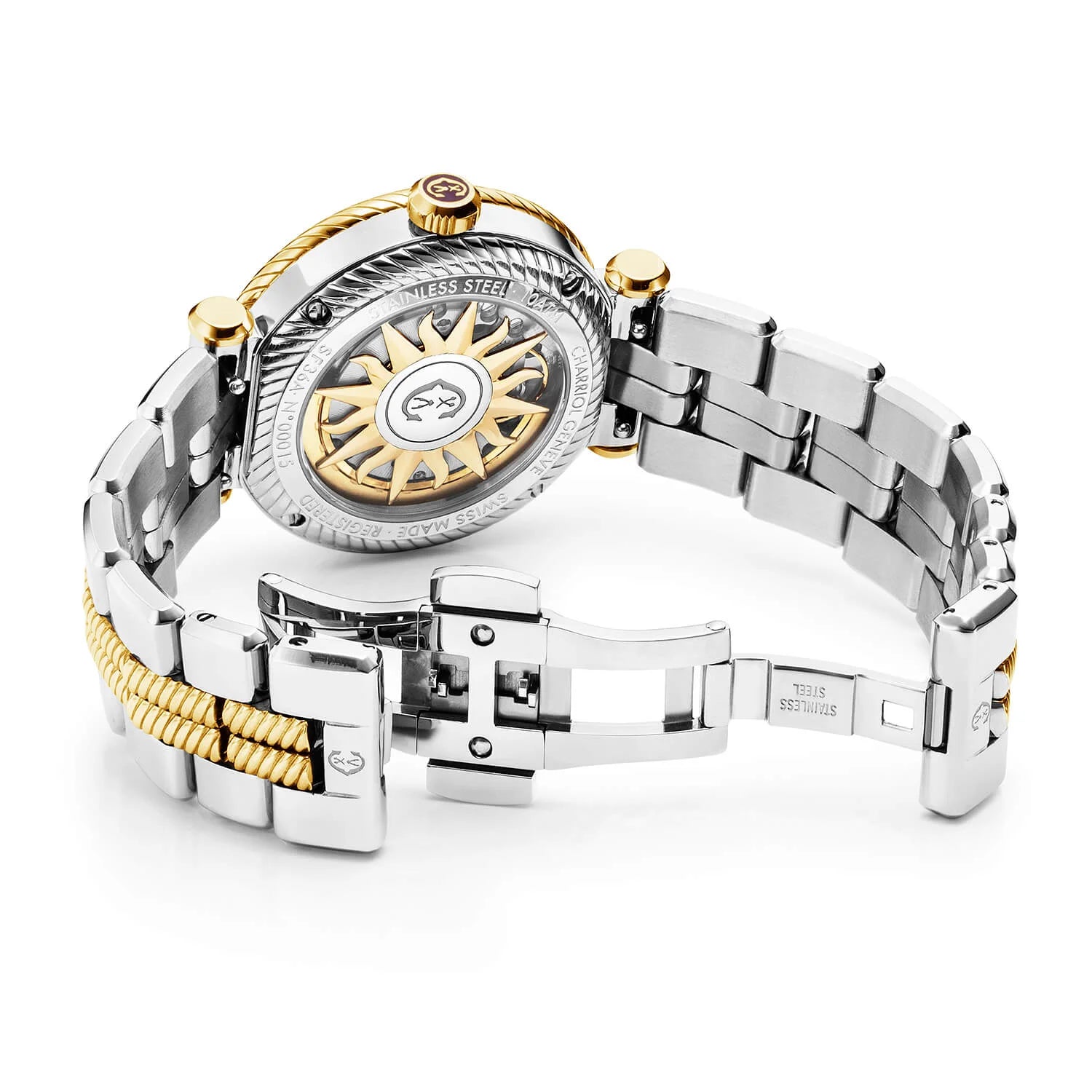 NAVIGATOR SURF, 36MM, AUTOMATIC CALIBRE, WHITE DIAL, WHITE BEZEL, STEEL BICOLOR INTERCHANGEABLE BRACELET - Charriol -  Watch