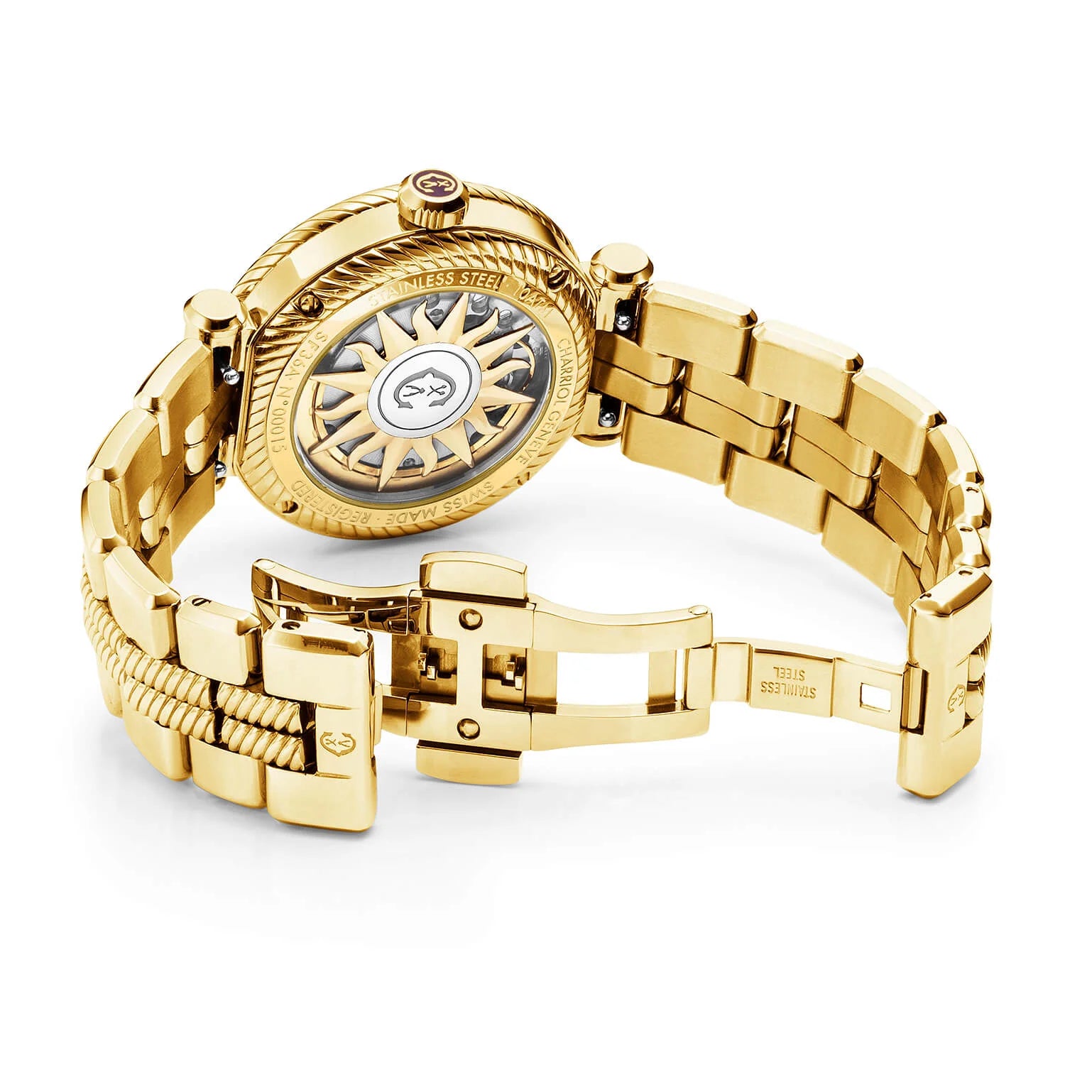 NAVIGATOR SURF, 36MM, AUTOMATIC CALIBRE, WHITE DIAL, WHITE BEZEL, YELLOW GOLD PVD INTERCHANGEABLE BRACELET - Charriol -  Watch