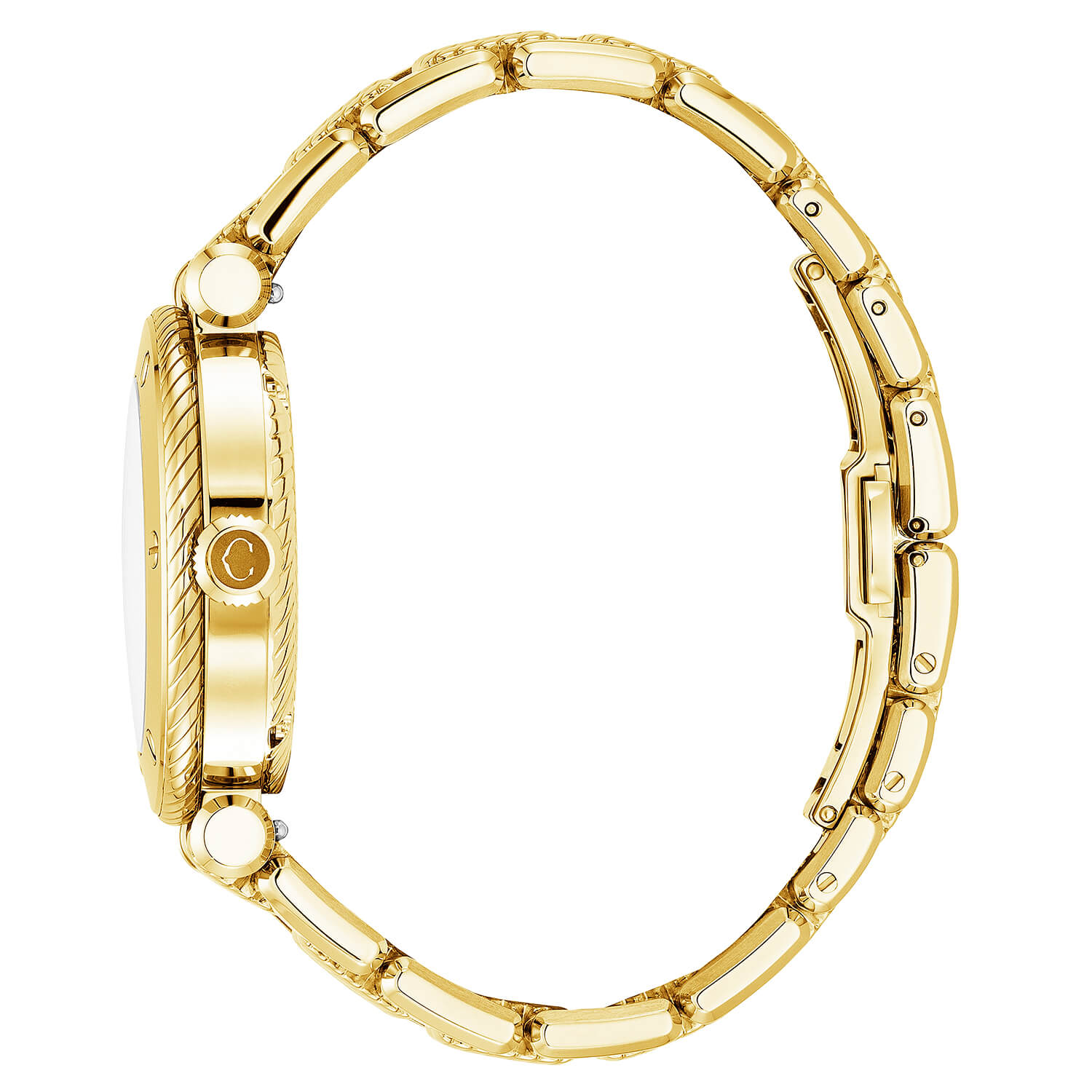 NAVIGATOR SURF GMT, 36MM, QUARTZ GMT CALIBRE, CADRAN BLANC, 30 DIAMANTS BEZEL, BRACELET INTERCHANGEABLE PVD OR JAUNE - Charriol Geneve - Montres