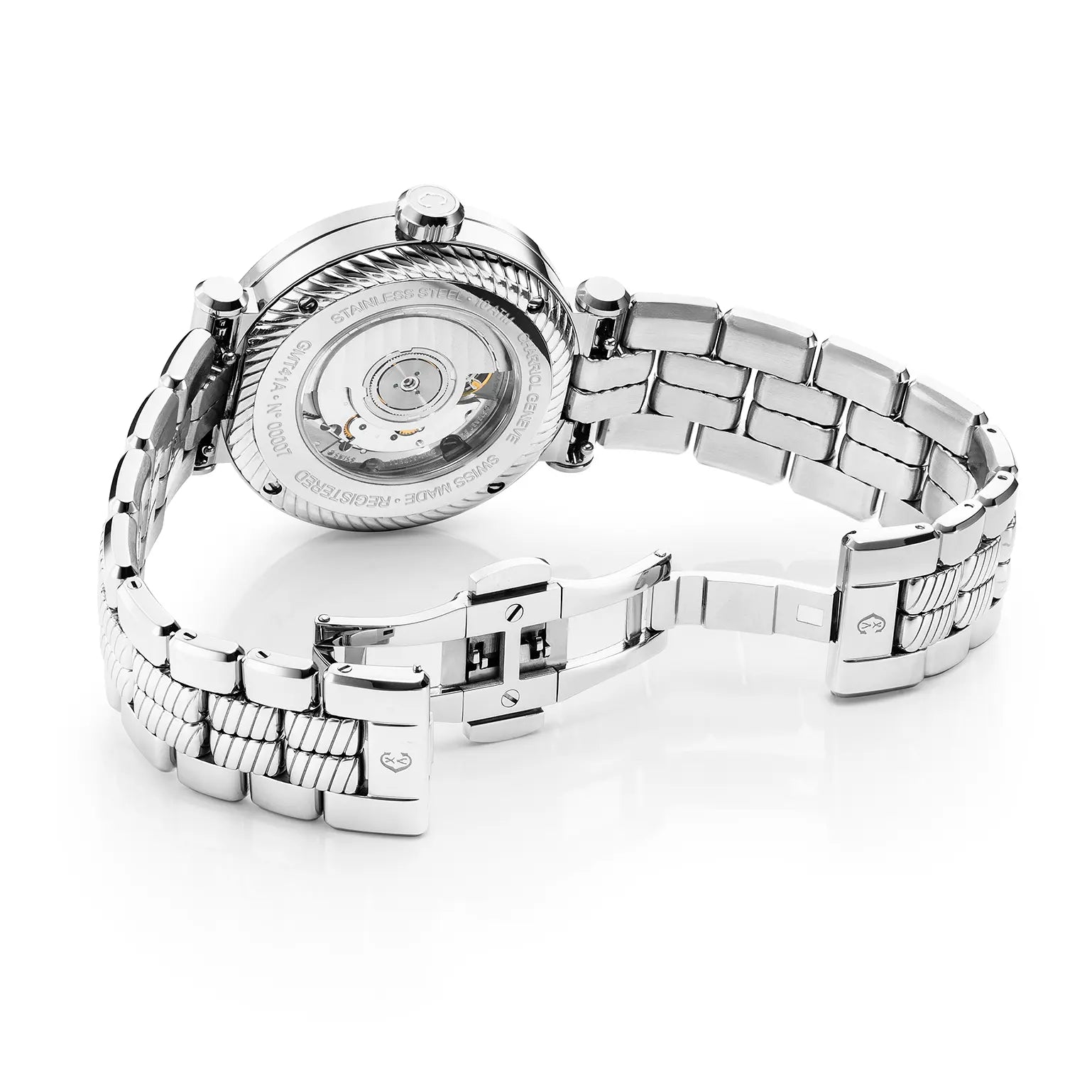 NAVIGATOR SURF GMT, 41MM, CALIBRE AUTOMATIQUE, CADRAN BLANC, 6 SCREWS BEZEL, BRACELET INTERCHANGEABLE ACIER - Charriol Geneve - Montre