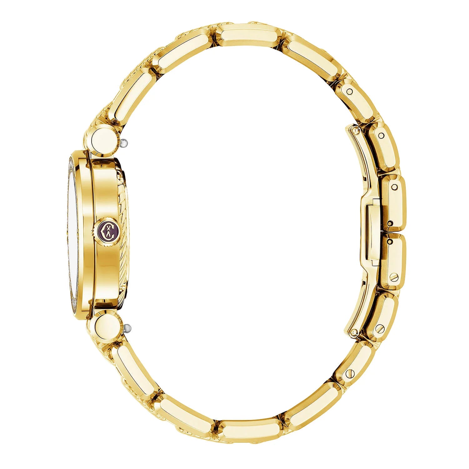 NAVIGATOR CRUISE, 28MM, QUARTZ CALIBRE, WHITE MOTHER-OF-PEARL WITH 12 ROMAN FIGURES DIAL, STEEL YELLOW GOLD PVD WITH 30 DIAMONDS WITH 6 SCREWS BEZEL, METAL YELLOW GOLD PVD INTERCHANGEABLE BRACELET - © 2024 Charriol -  Watch