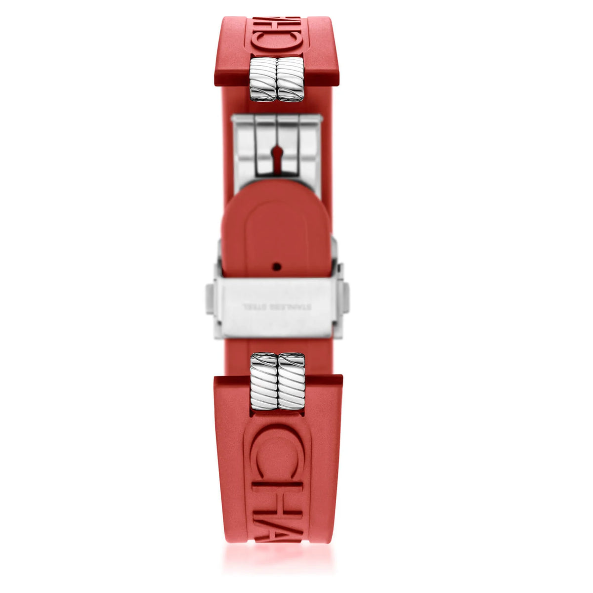 Caoutchouc_Rouge_Maillons et boucle en acier inoxydable