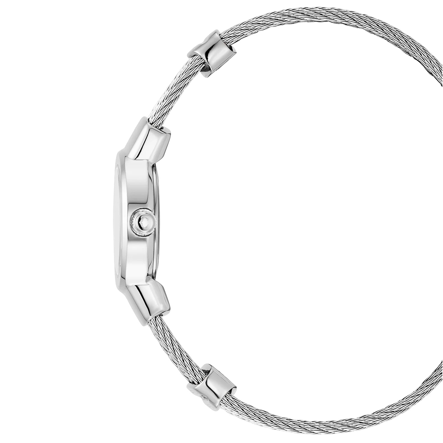 ST TROPEZBracelet en acier, 20MM, CALIBRE QUARTZ, NACRE AVEC 11 DIAMANTS, BAGUE EN ACIER, BRACELET CABLE EN ACIER - Charriol Geneve - Montres