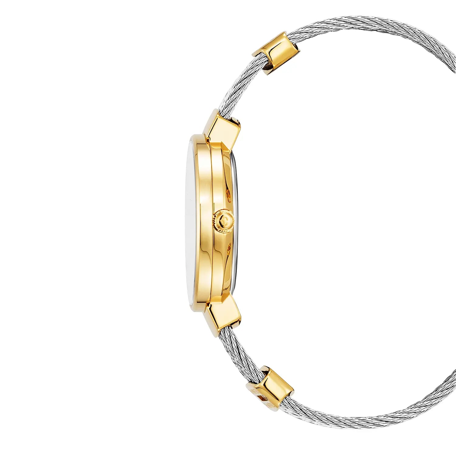ST TROPEZ30MM, CALIBRE QUARTZ, NACRE AVEC DIAMANT 10 DIAMANTS, BEZEL NACRE, BRACELET CABLE ACIER - Charriol Geneve - Montres