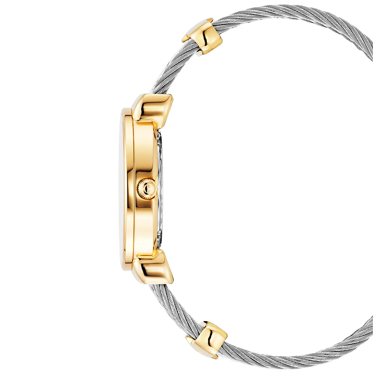 ST TROPEZ ICON, 30MM, CALIBRE QUARTZ, CADRAN HIBISCUS EN NACRE, BEZEL EN NACRE AVEC 8 DIAMANTS, BRACELET CABLE ACIER - Charriol Geneve - Montres