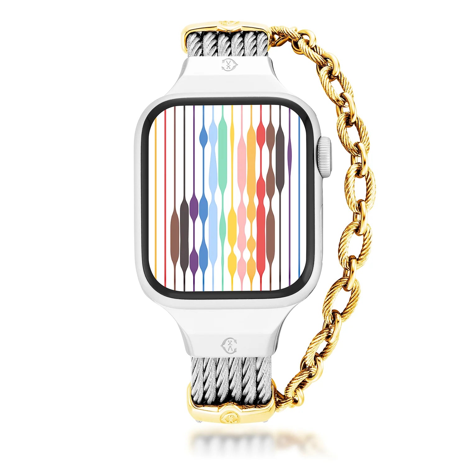 Acier avec décors en or jaune_poignet 16cm