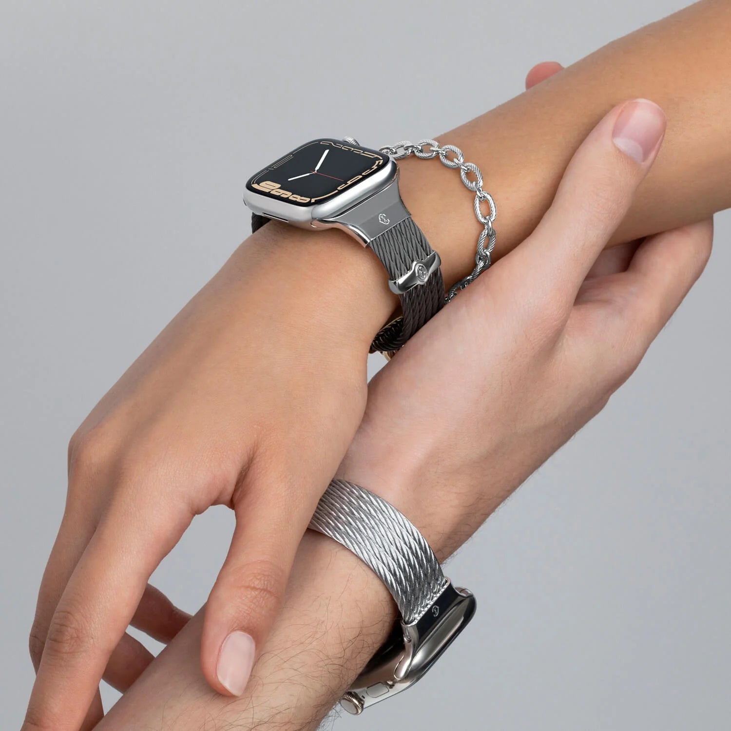 Noir avec acier Décors_Poignet 16cm