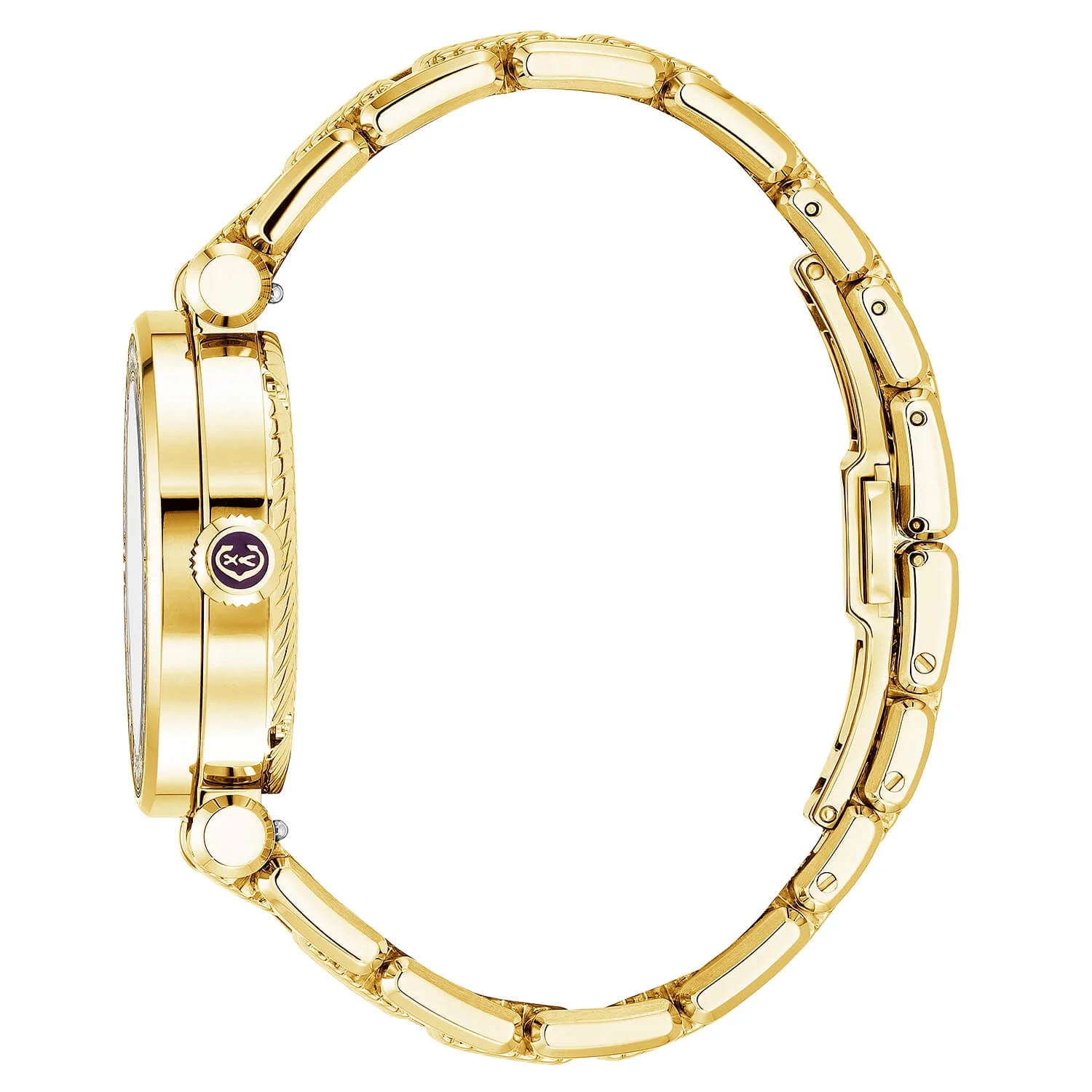 NAVIGATOR CRUISECalibre Quartz, 36mm, Nacre blanche avec cadran 12 chiffres romains, Acier PVD Or Jaune avec 30 DIAMANTS et 6 SCREWS, BRACELET INTERCHANGEABLE en METAL PVD Or Jaune - © 2024 Charriol - Montres